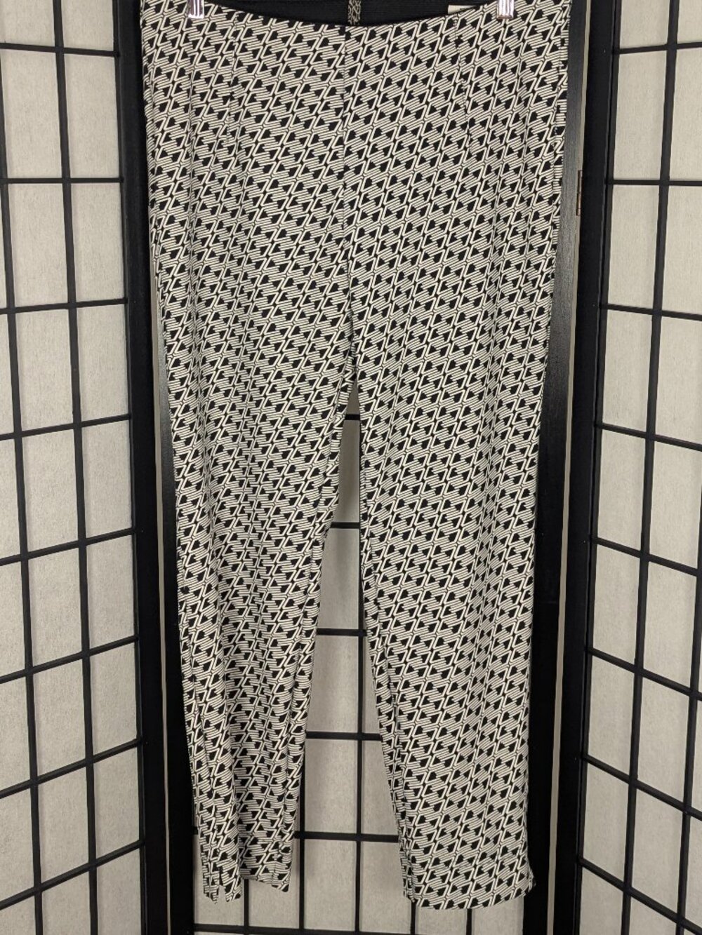 Marc Cain Sofia Slim Fit Pull-On Pants Geometric Print Stretch Ankle N3
